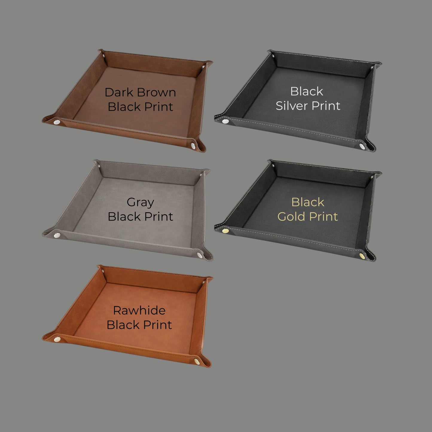 Patriotic Military Personalized Leather Valet Tray Organizer