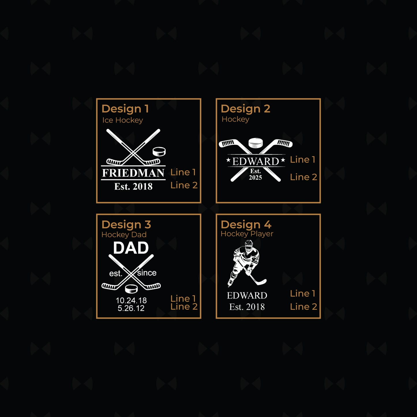 Hockey Personalized Leather Flask Set