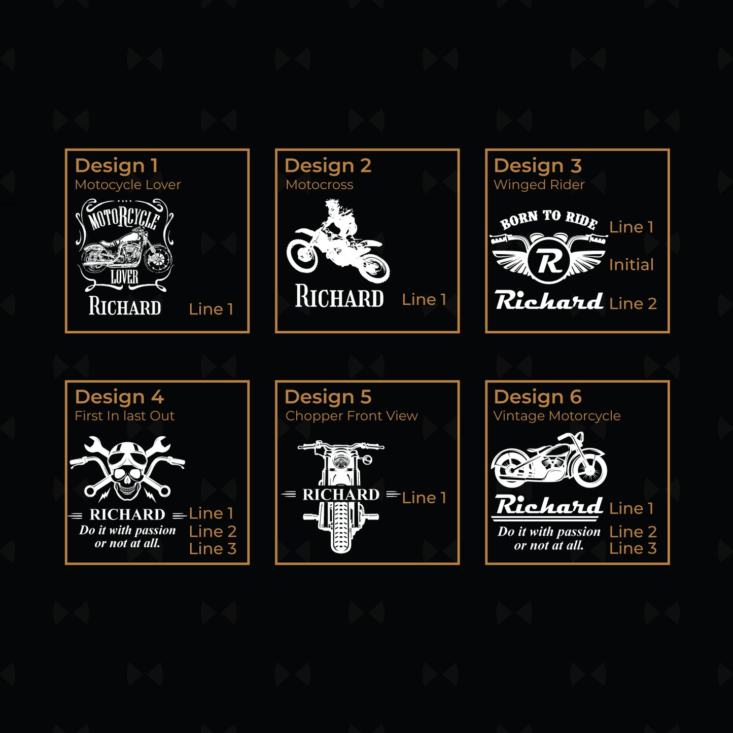 Motorcycle Rider Personalized Leather Flask Set