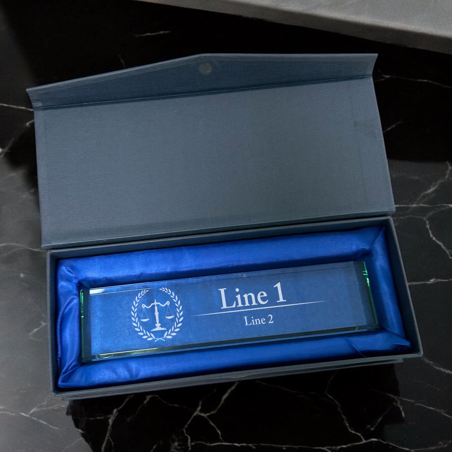 Lawyer Engraved Personalized Glass Desk Name Plate