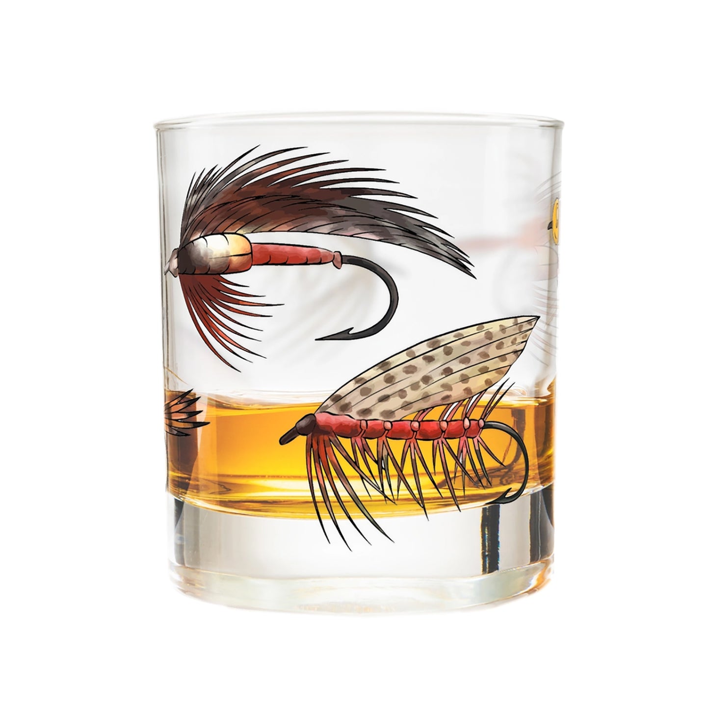 Fly Fishing 10oz Double Old Fashioned Whiskey Glass Set - 2pc