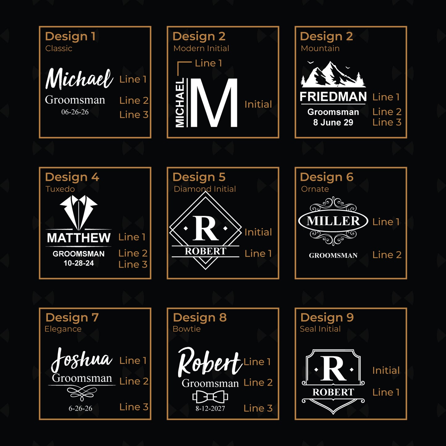 Groomsmen Personalized Leather Poker Gift Set