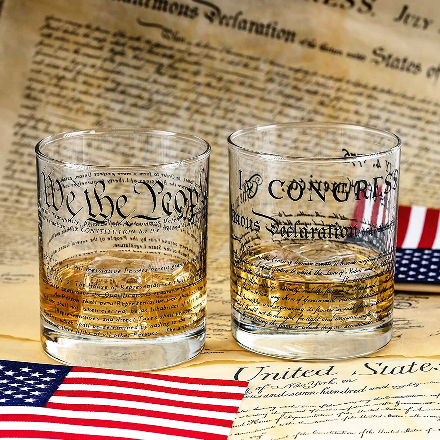 Constitution & Declaration Whiskey Glass Set - 2pc