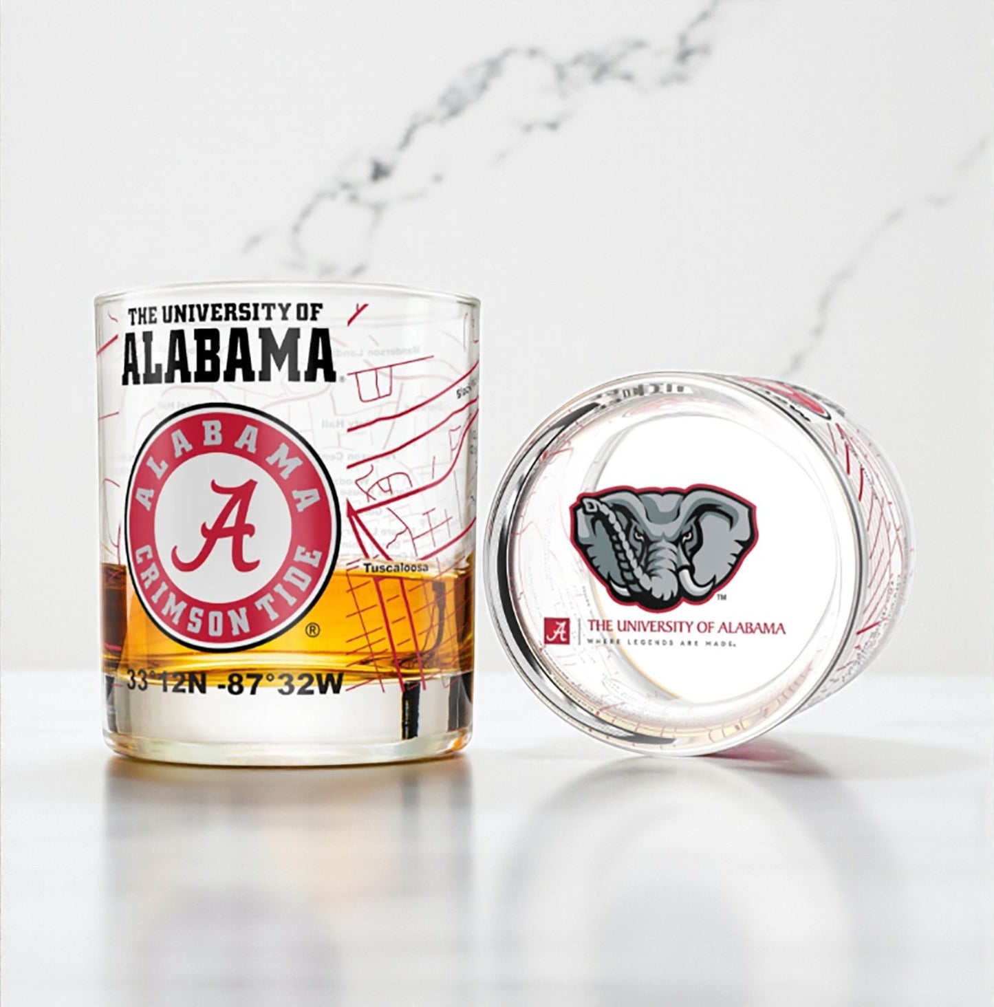 University of Alabama Whiskey Glass Set - 2pc