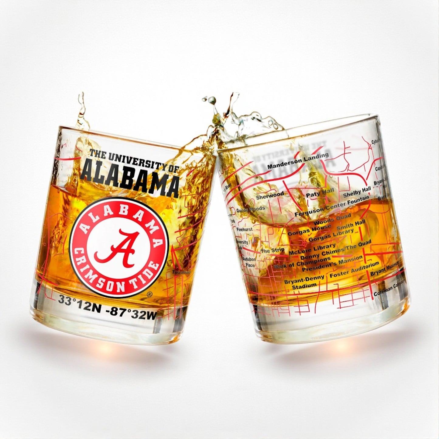 University of Alabama Whiskey Glass Set - 2pc