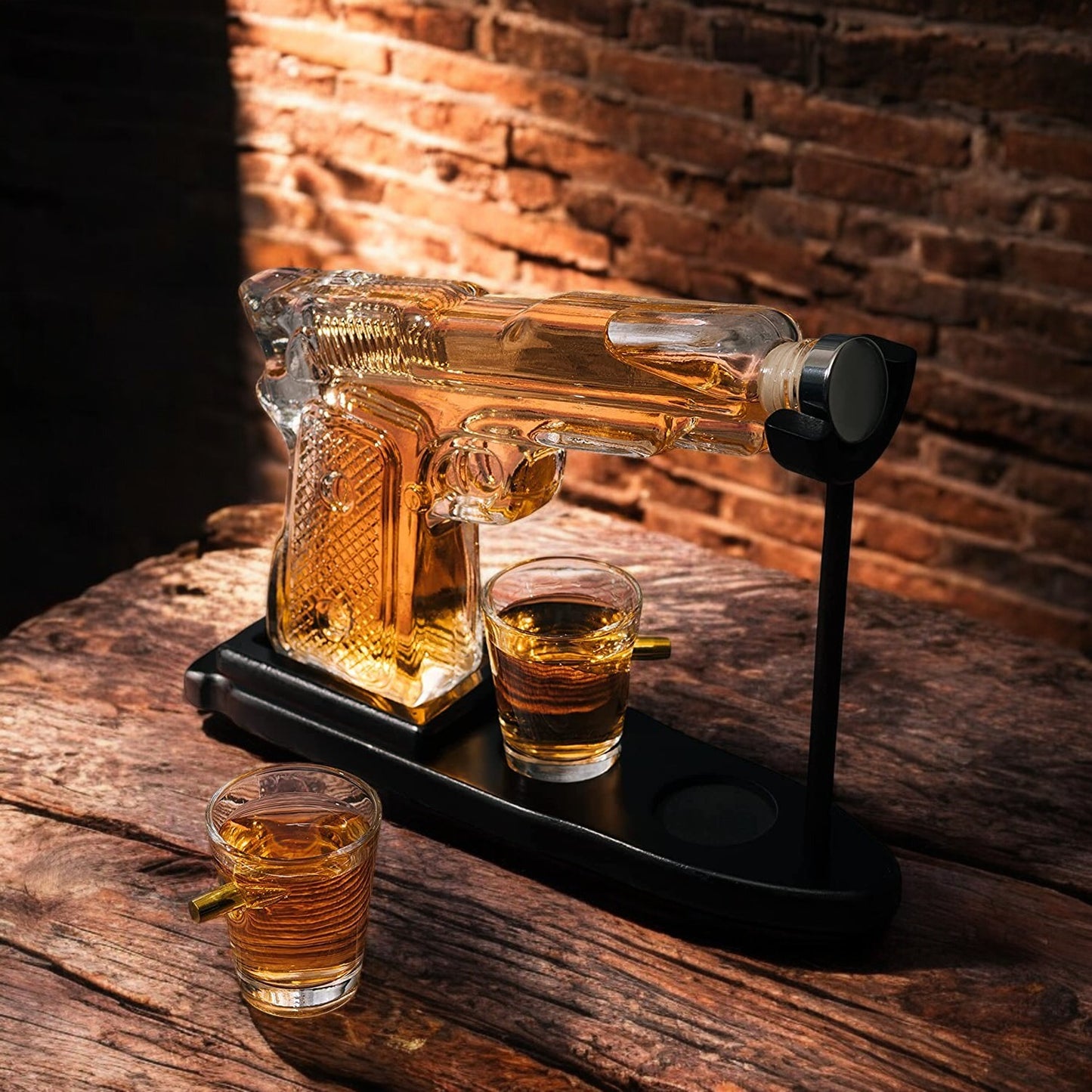 Pistol Gun Decanter with Bullet Shot Glasses Set