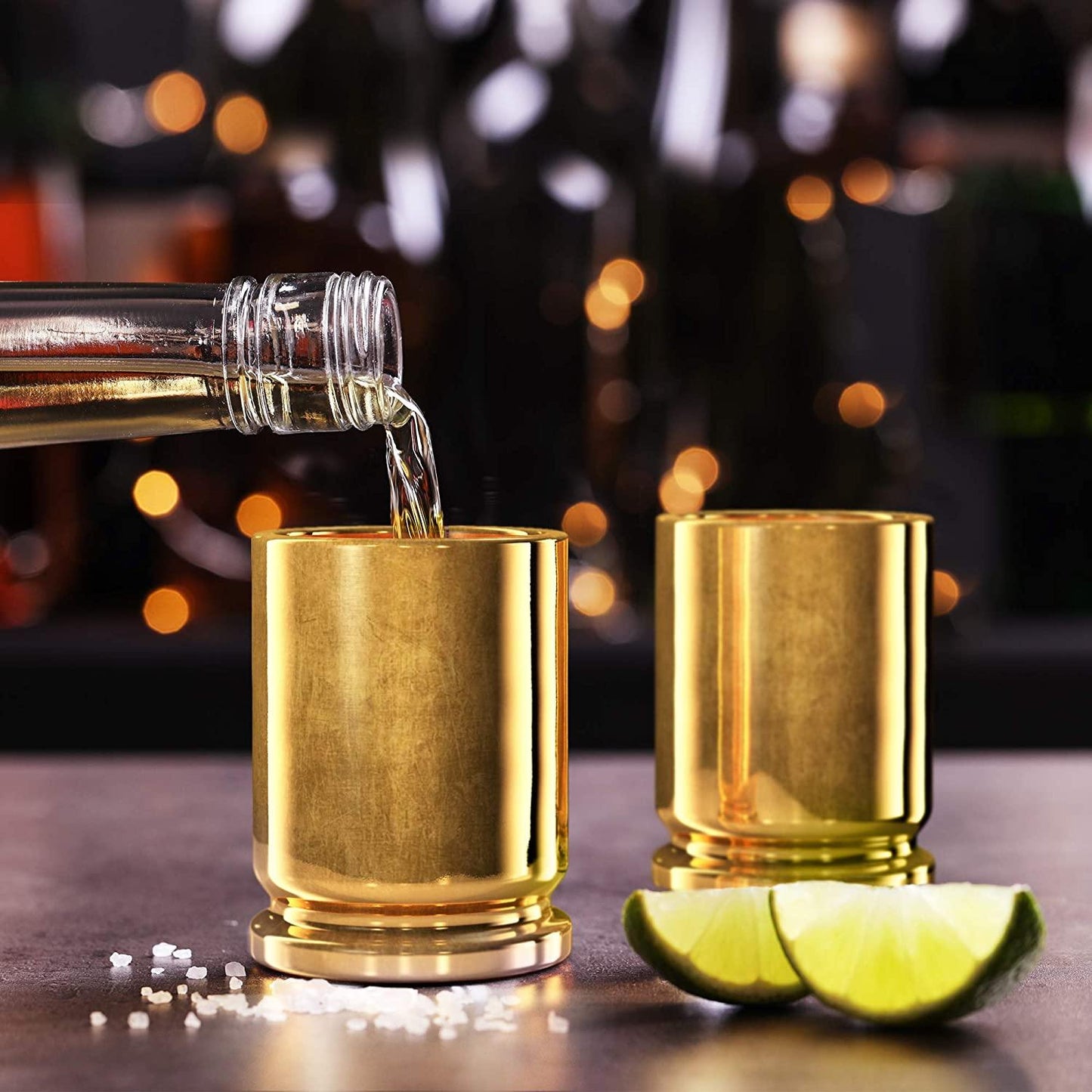 Monogram Personalized .50 Caliber Brass Ceramic Shot Glasses – Set of 2