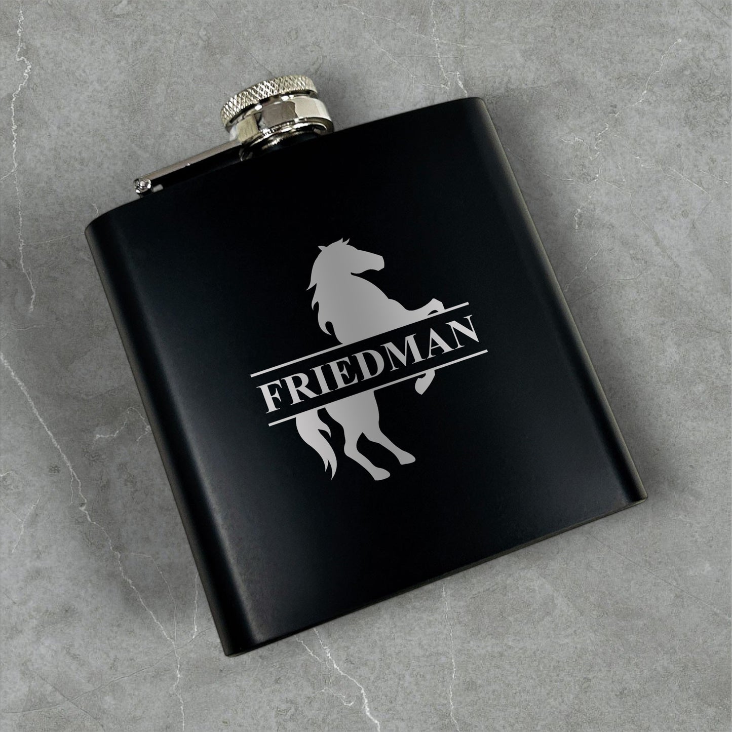 Equestrian Horse Personalized Metal Flask