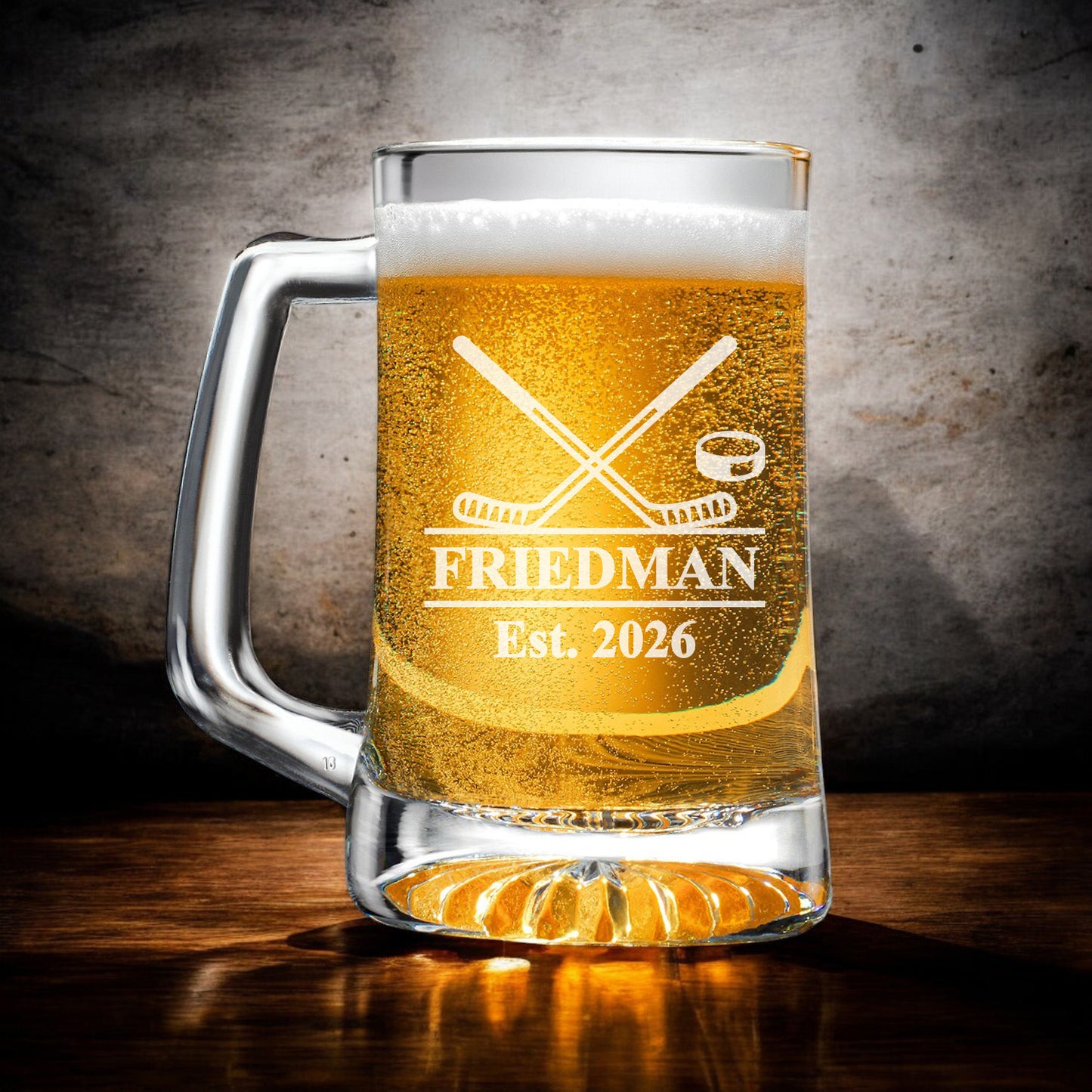 Hockey Personalized Cigar Lighter & Super Size Beer Mug Gift Set