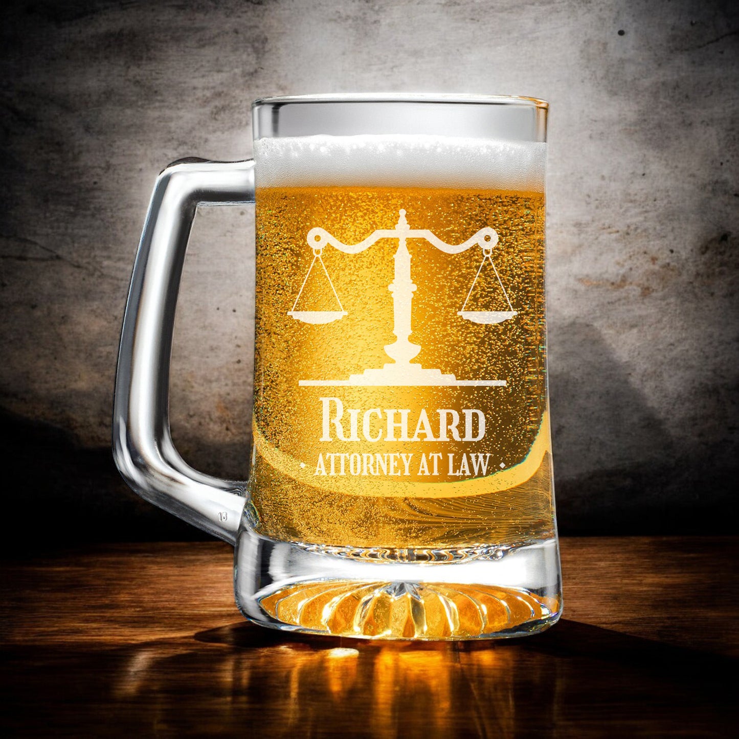 Lawyer Personalized Cigar Lighter & Super Size Beer Mug Gift Set