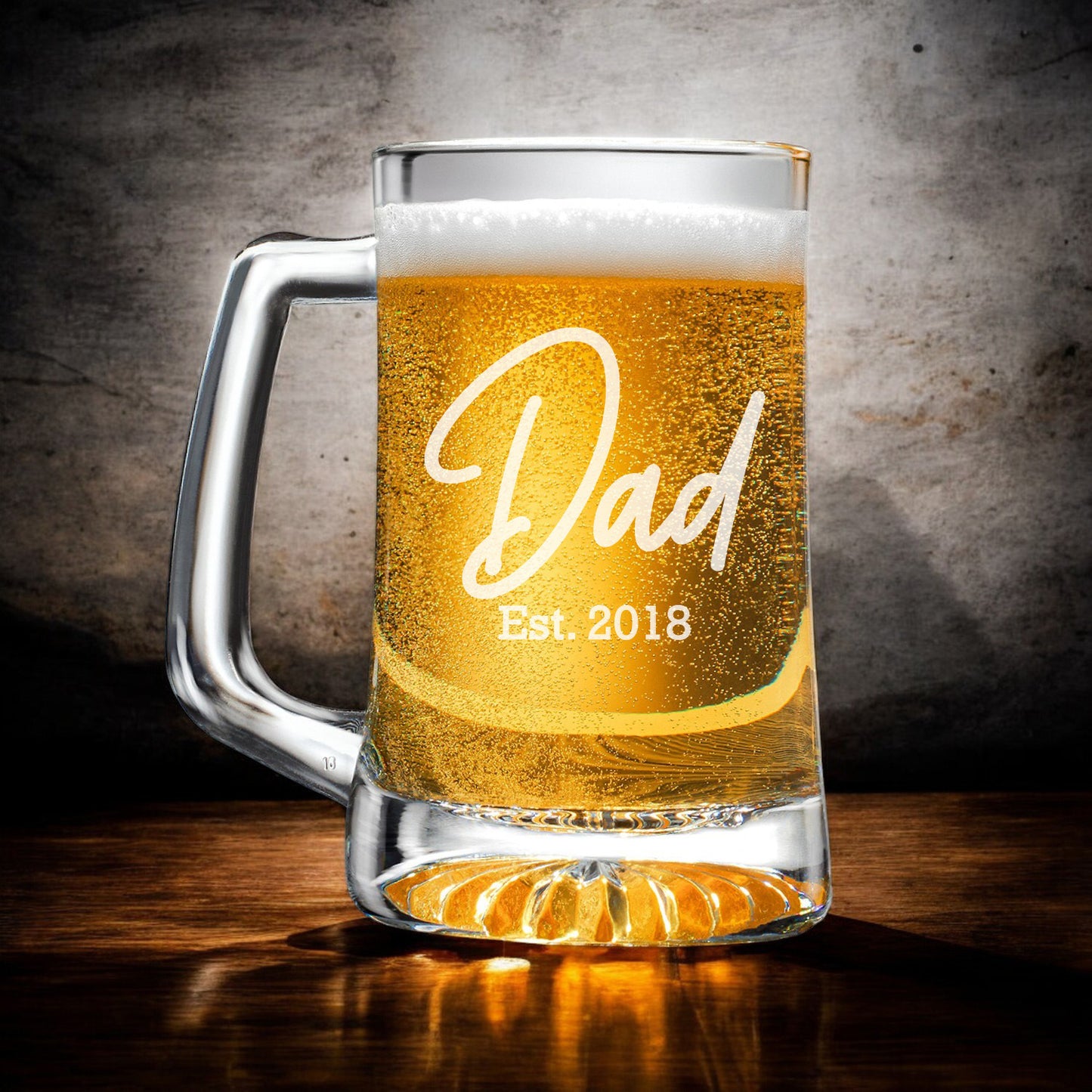 Dad Personalized Beer Mug and Beer Pint Glass Set