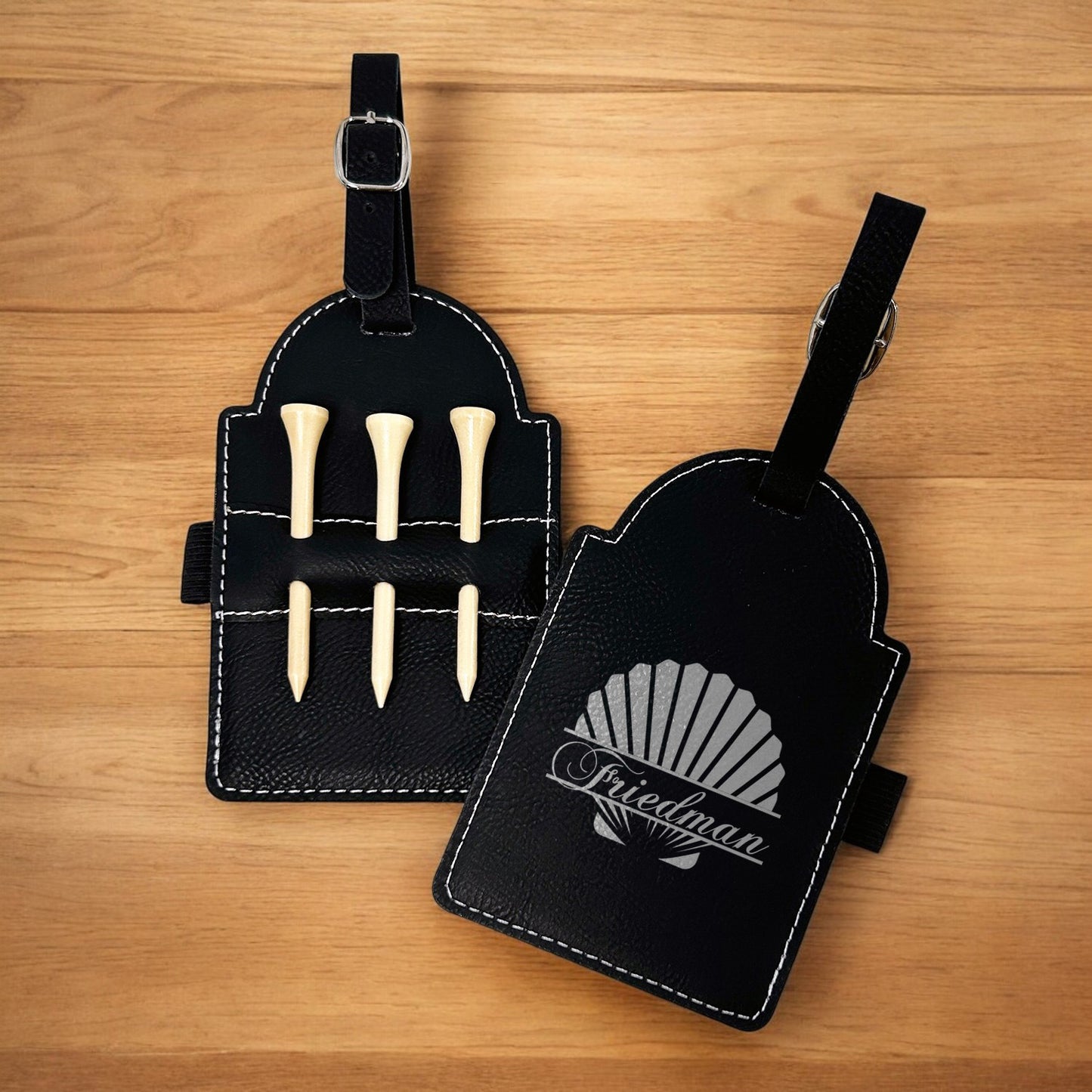 Seashell Personalized Golf Bag Tag and Tee Holder