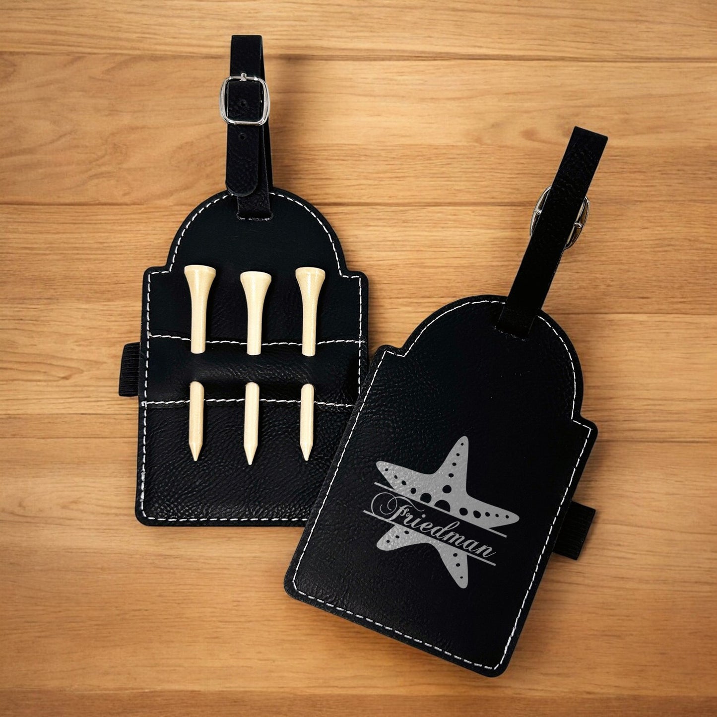 Starfish Personalized Golf Bag Tag and Tee Holder