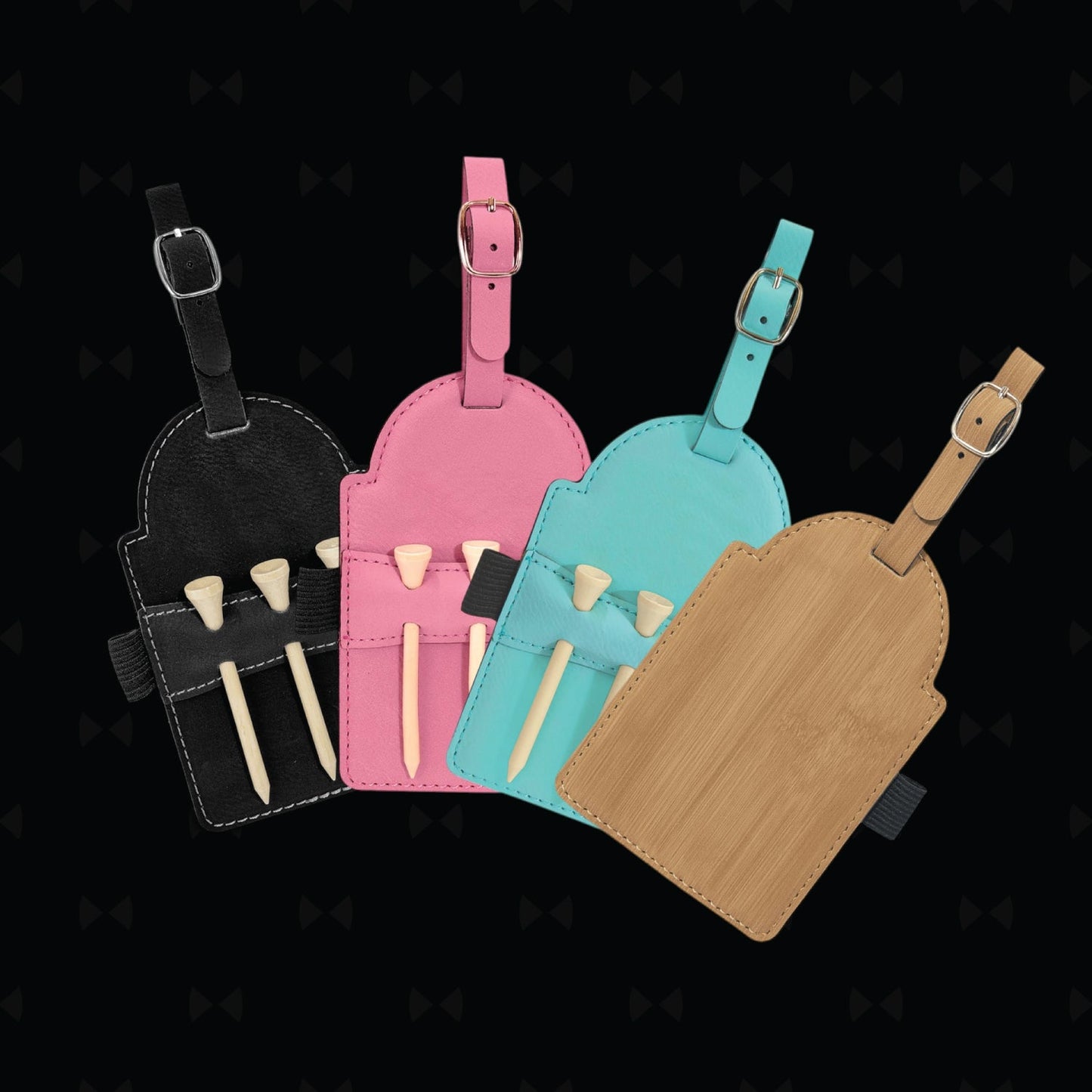 Flamingo Personalized Golf Bag Tag and Tee Holder