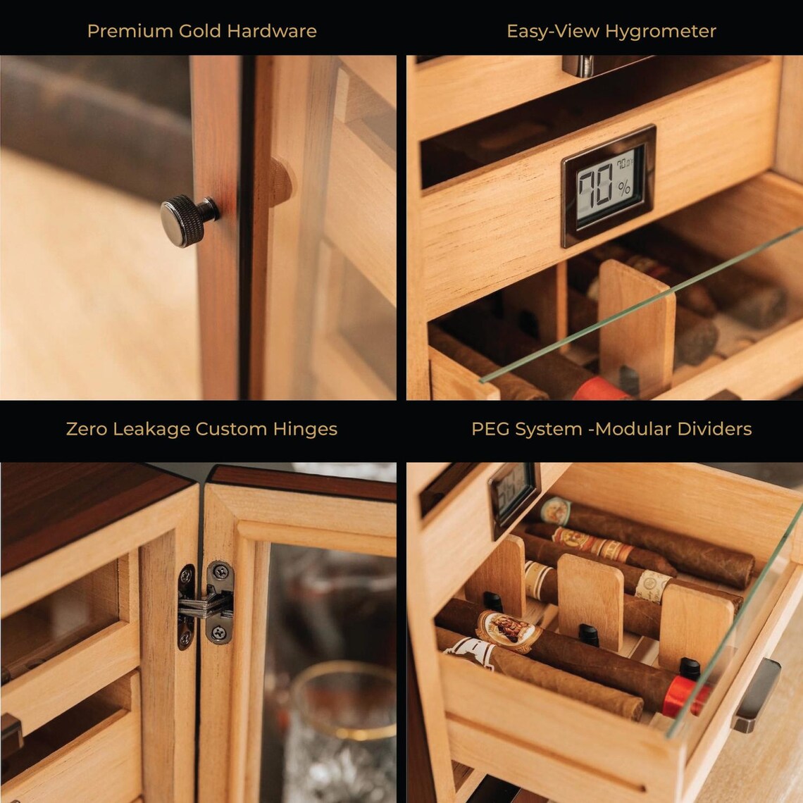 Signature Collection Monte Carlo Personalized Cigar Humidor Cabinet