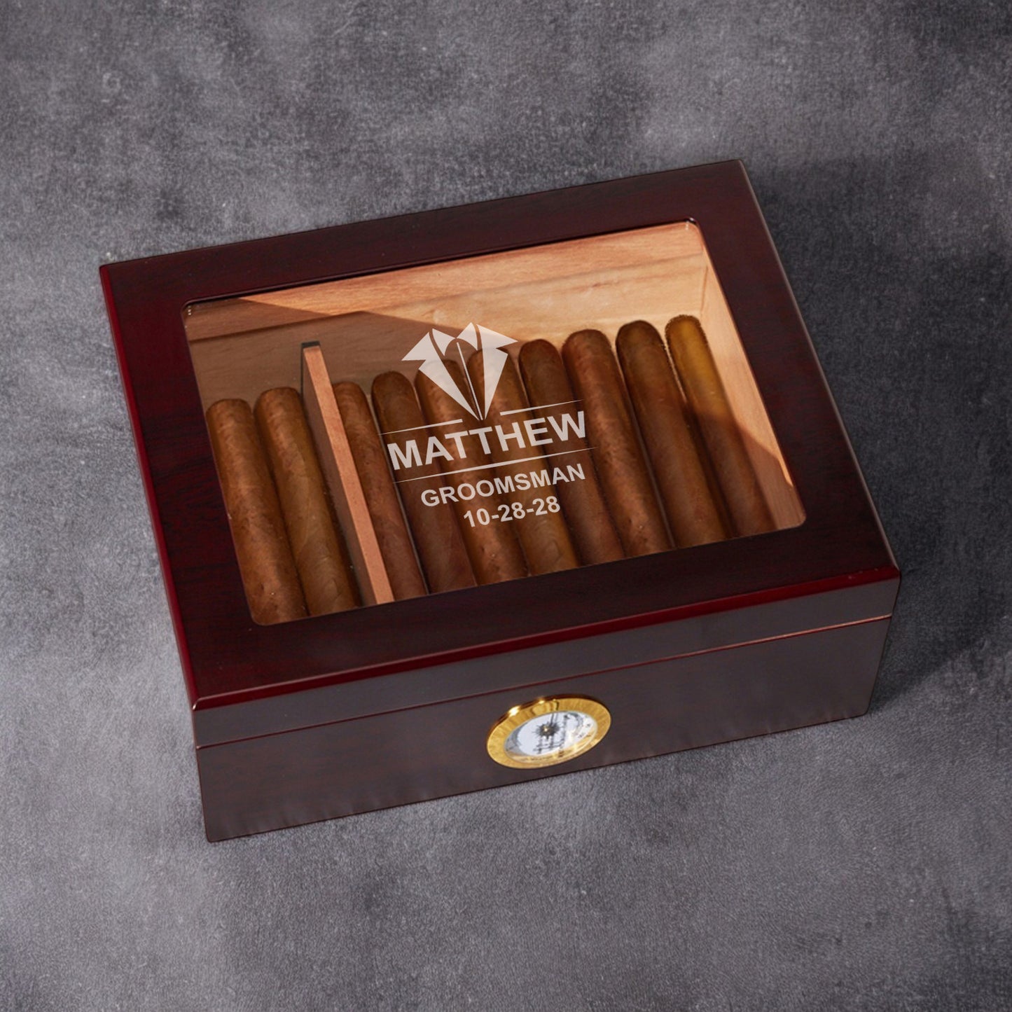 Groomsmen Personalized Cigar Humidor 50 Count