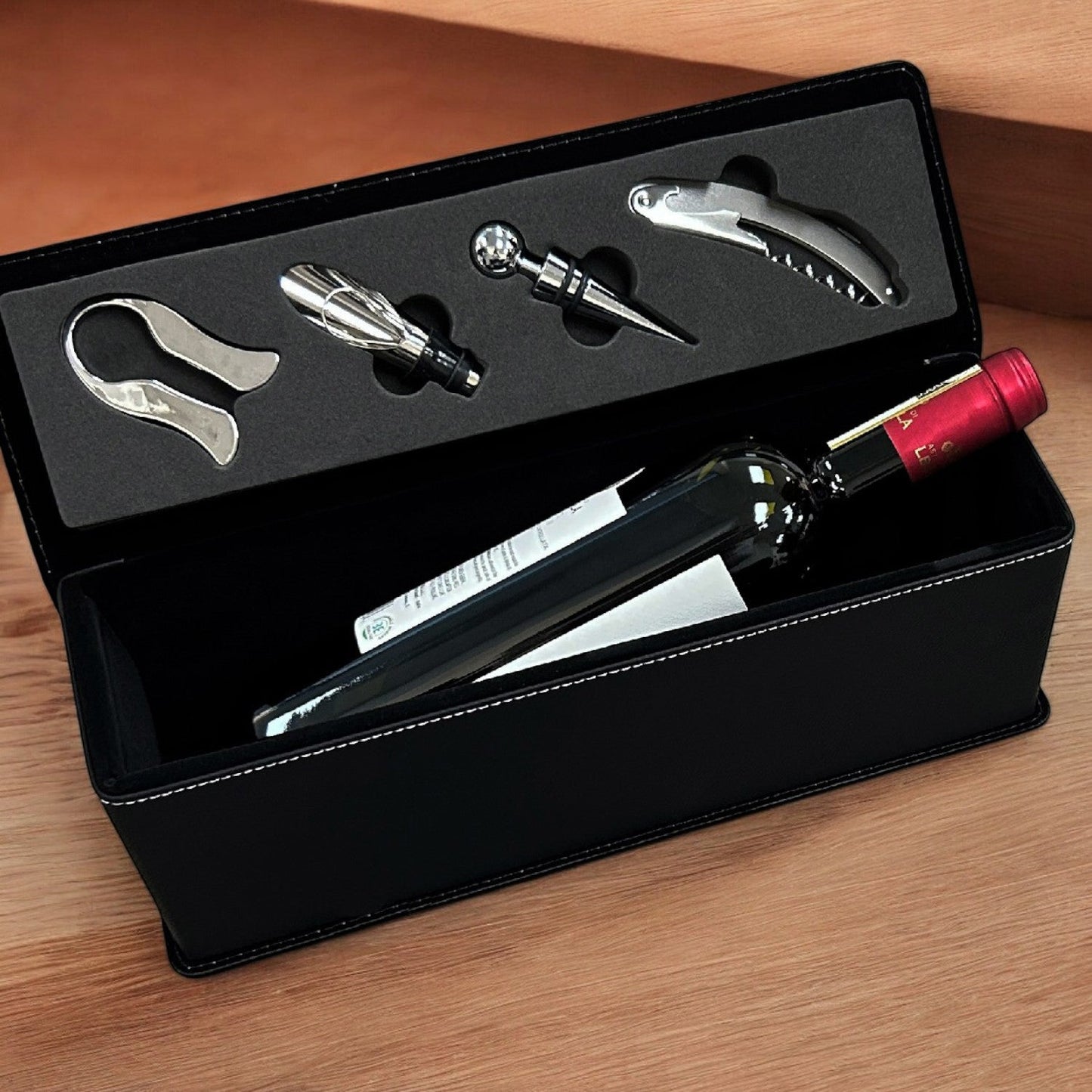The Legend Has Retired Personalized Leather Wine Bottle Accessory Gift Box