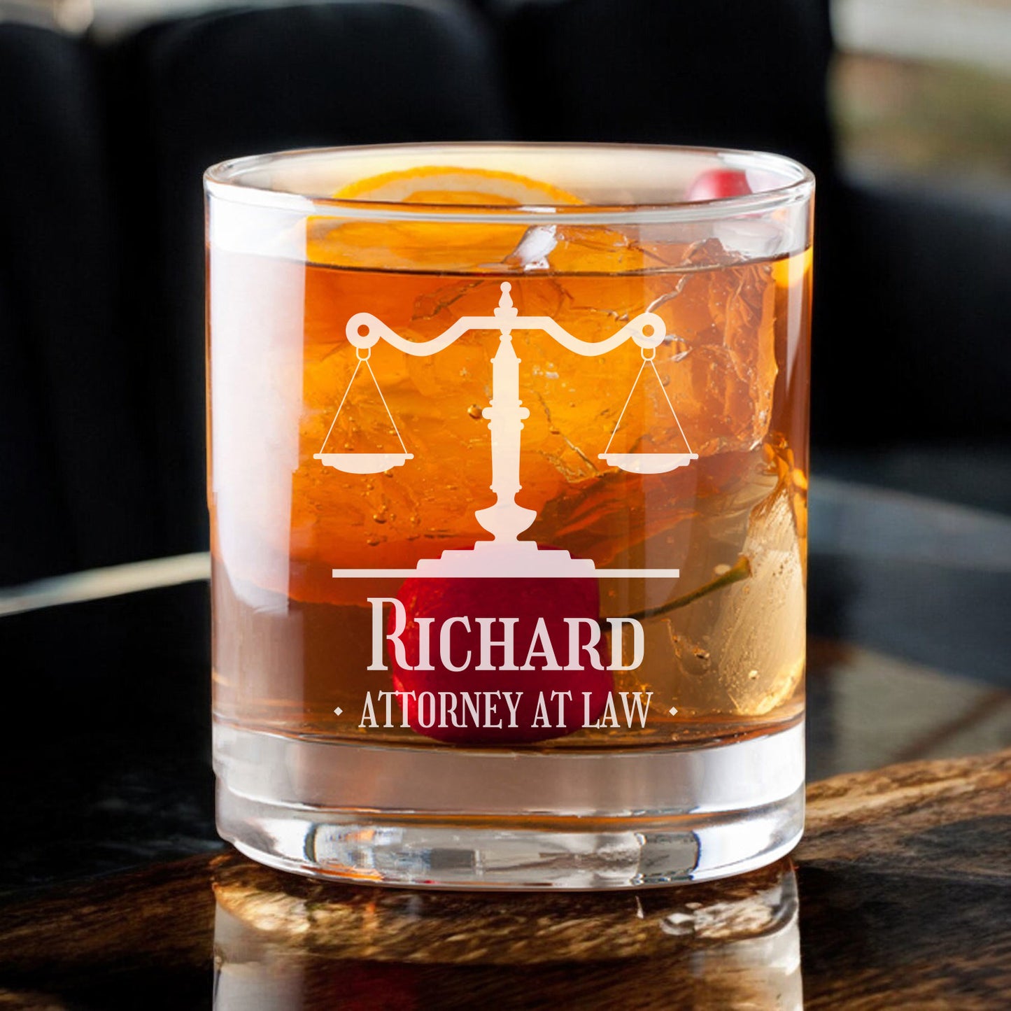 Lawyer Personalized Whiskey Decanter with Whiskey Rocks Glasses Set - 3 pc