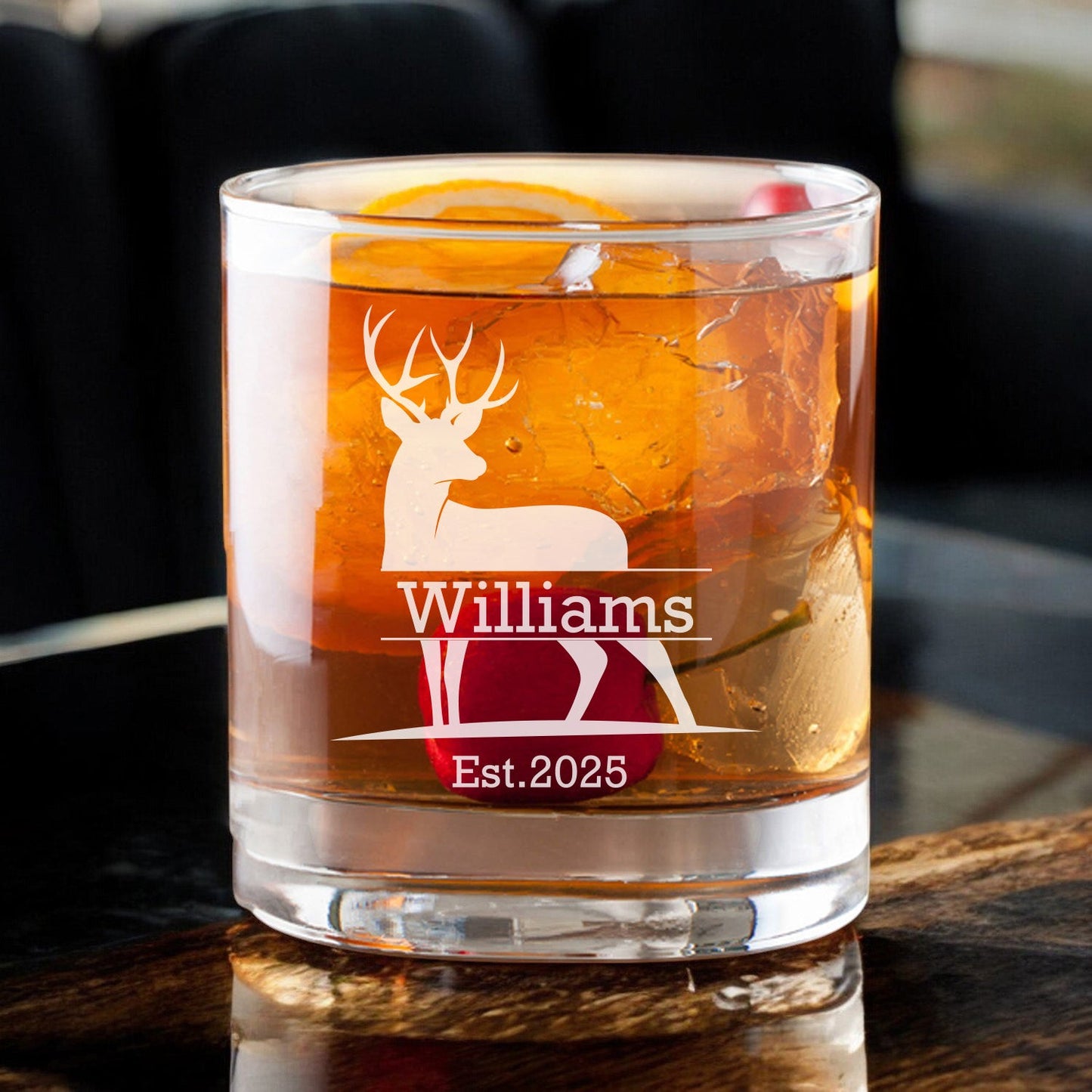Hunting Personalized Whiskey Decanter with Whiskey Rocks Glasses Set - 3pc