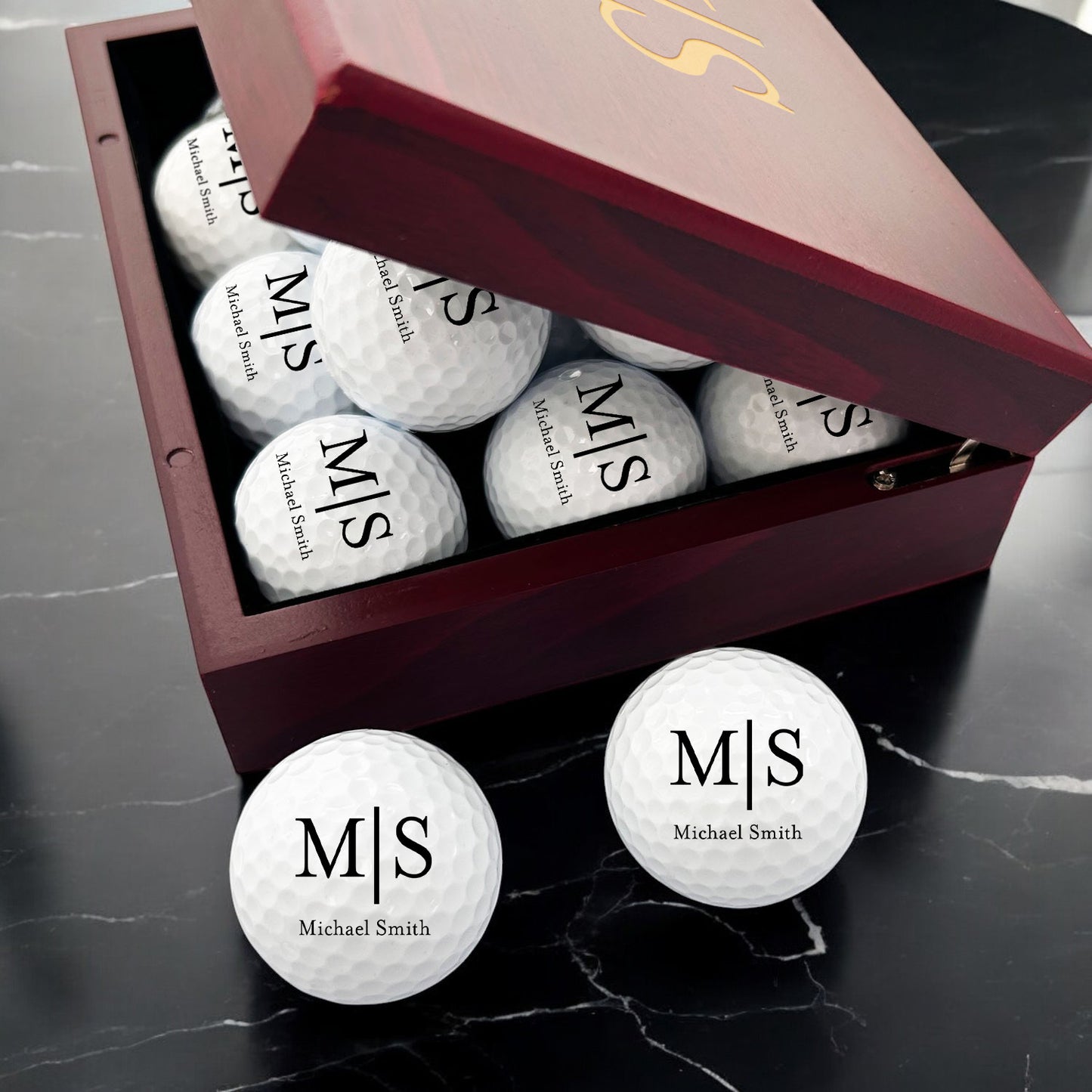 Monogram Personalized Golf Ball Gift Set