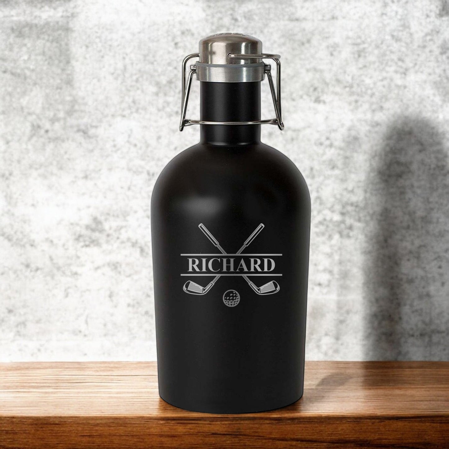 Golf Personalized Beer Growler with Pint Glass Set