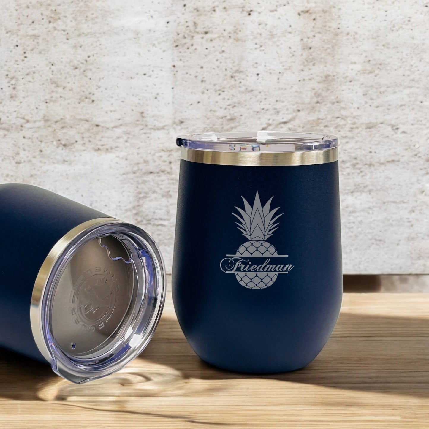 Pineapple Personalized 12 oz Stemless Wine Cup