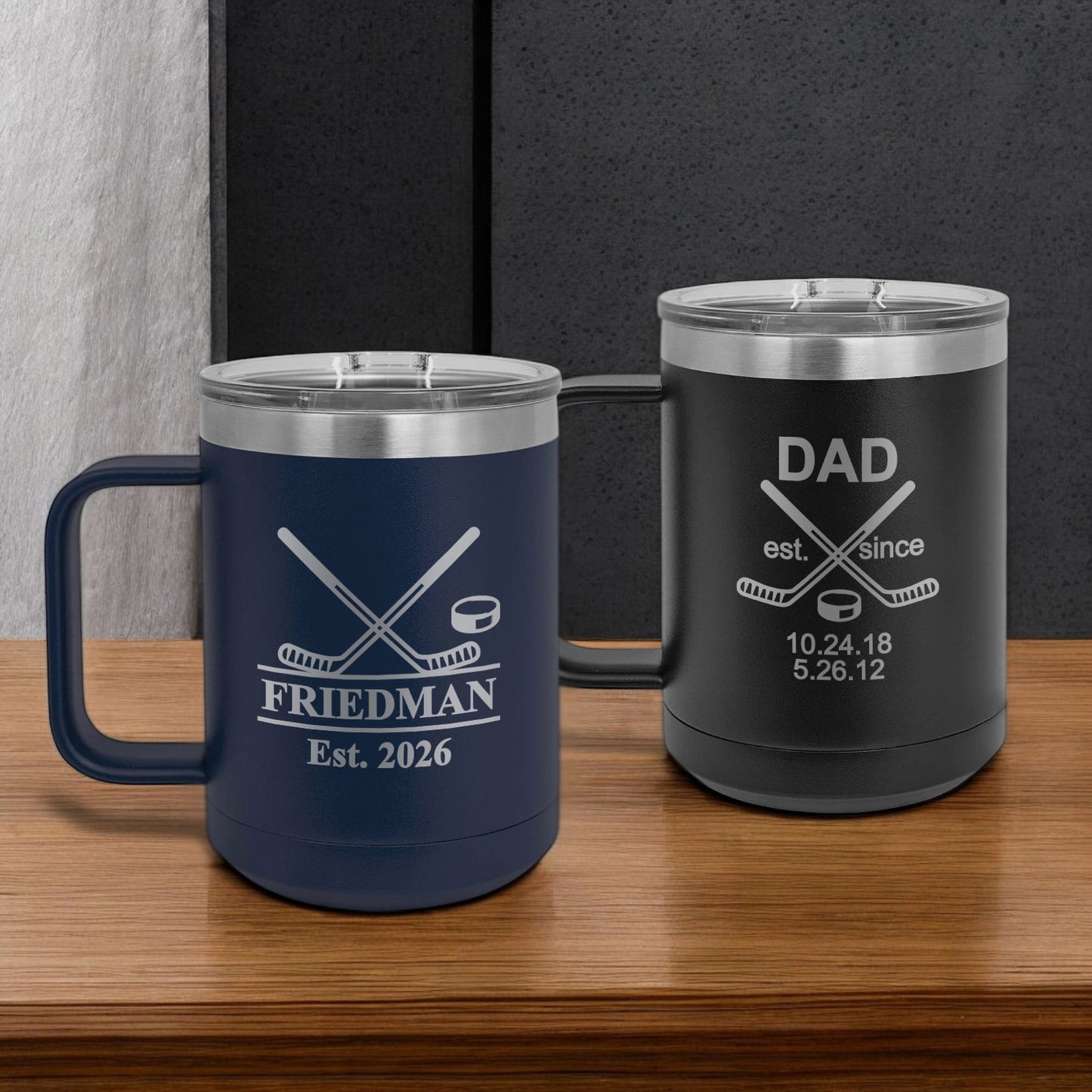 Hockey Personalized 15 oz Vacuum Insulated Stainless Steel Travel Mug