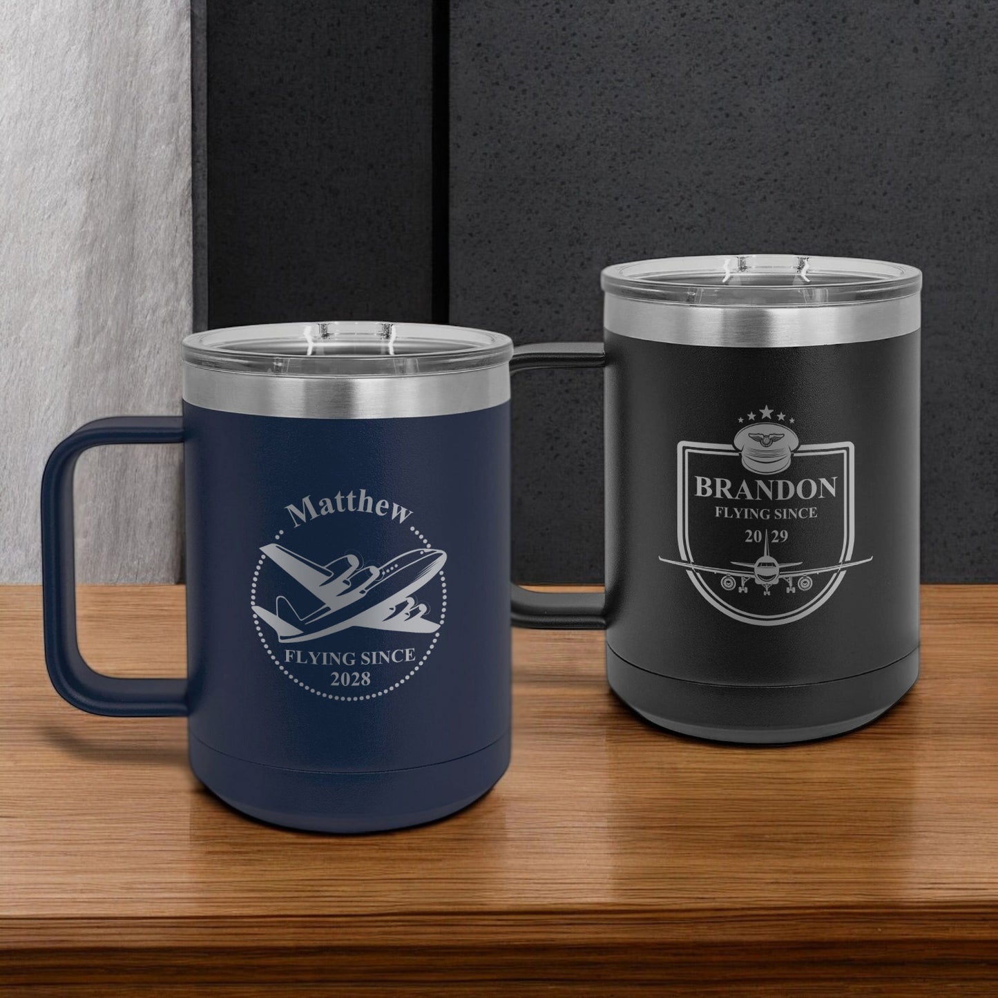 Aviator Pilot Personalized 15 oz Vacuum Insulated Stainless Steel Travel Mug