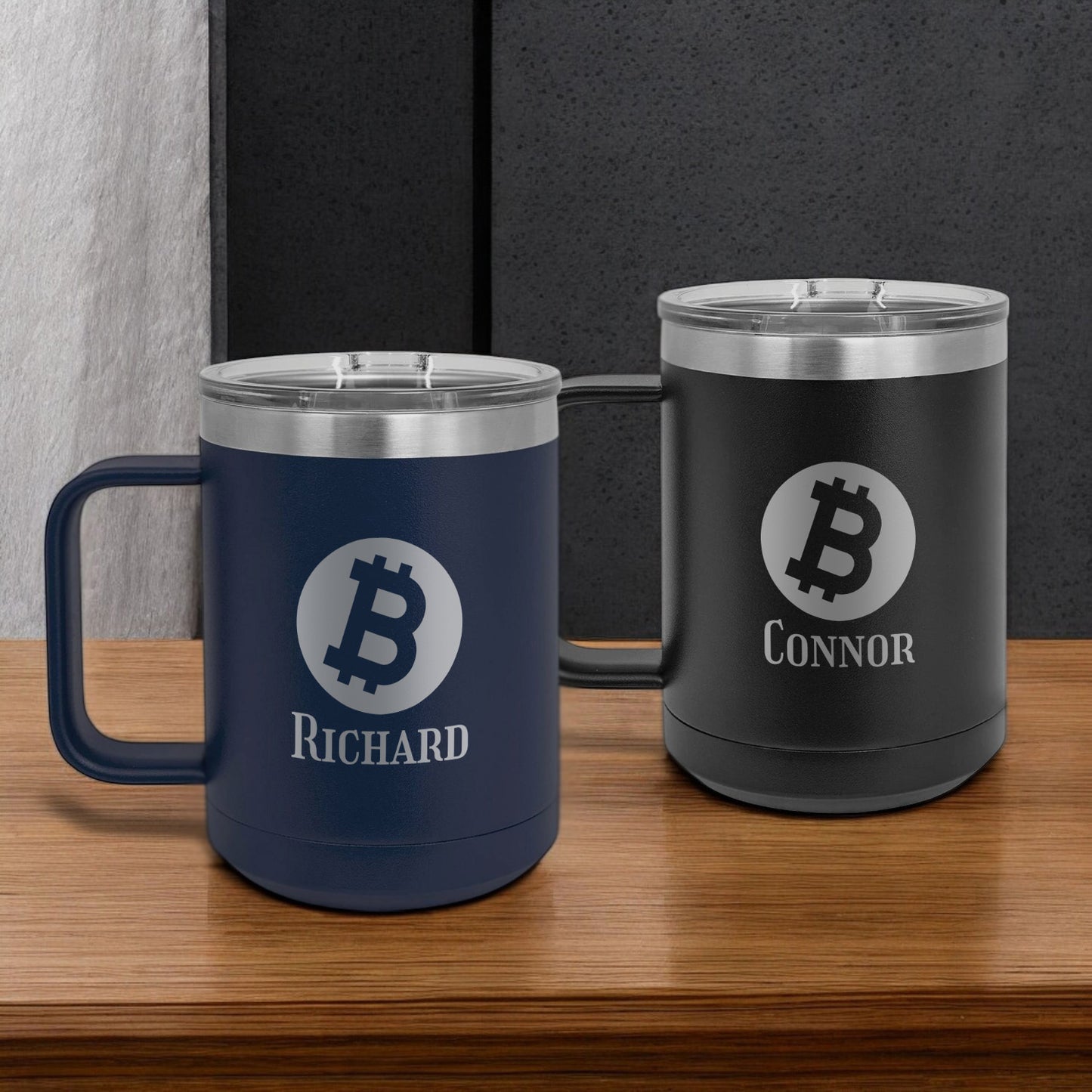 Bitcoin Crypto Personalized 15 Oz Vacuum Insulated Travel Mug