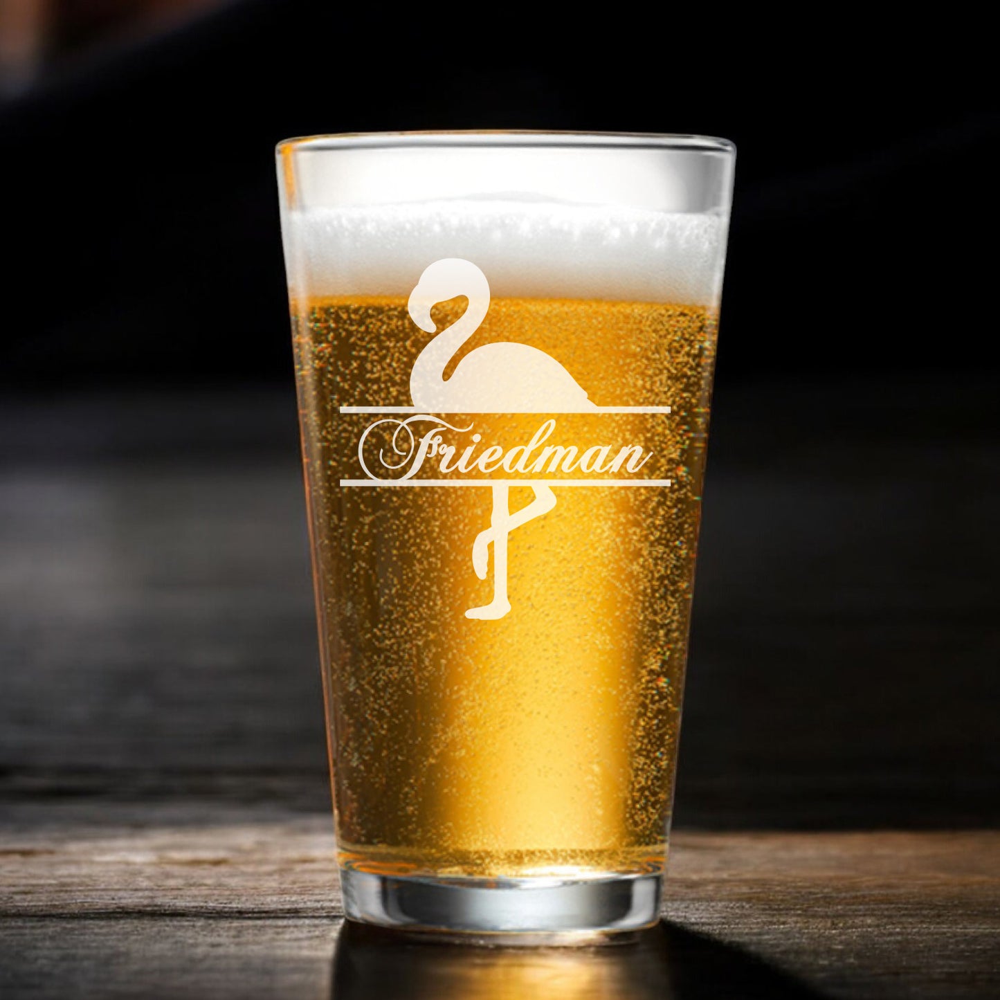 Flamingo Personalized Beer Growler with Pint Glass Set