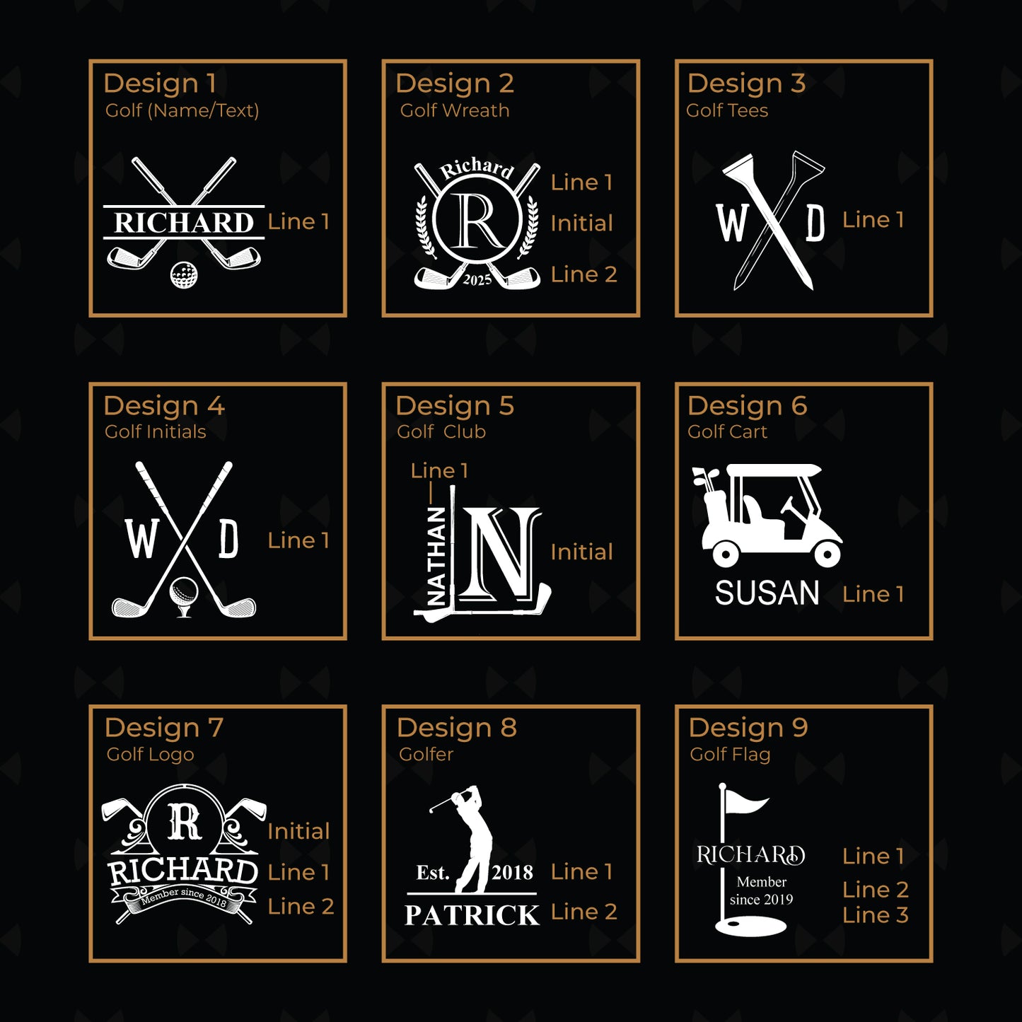 Golf Personalized Slate & Wood Cheese Board
