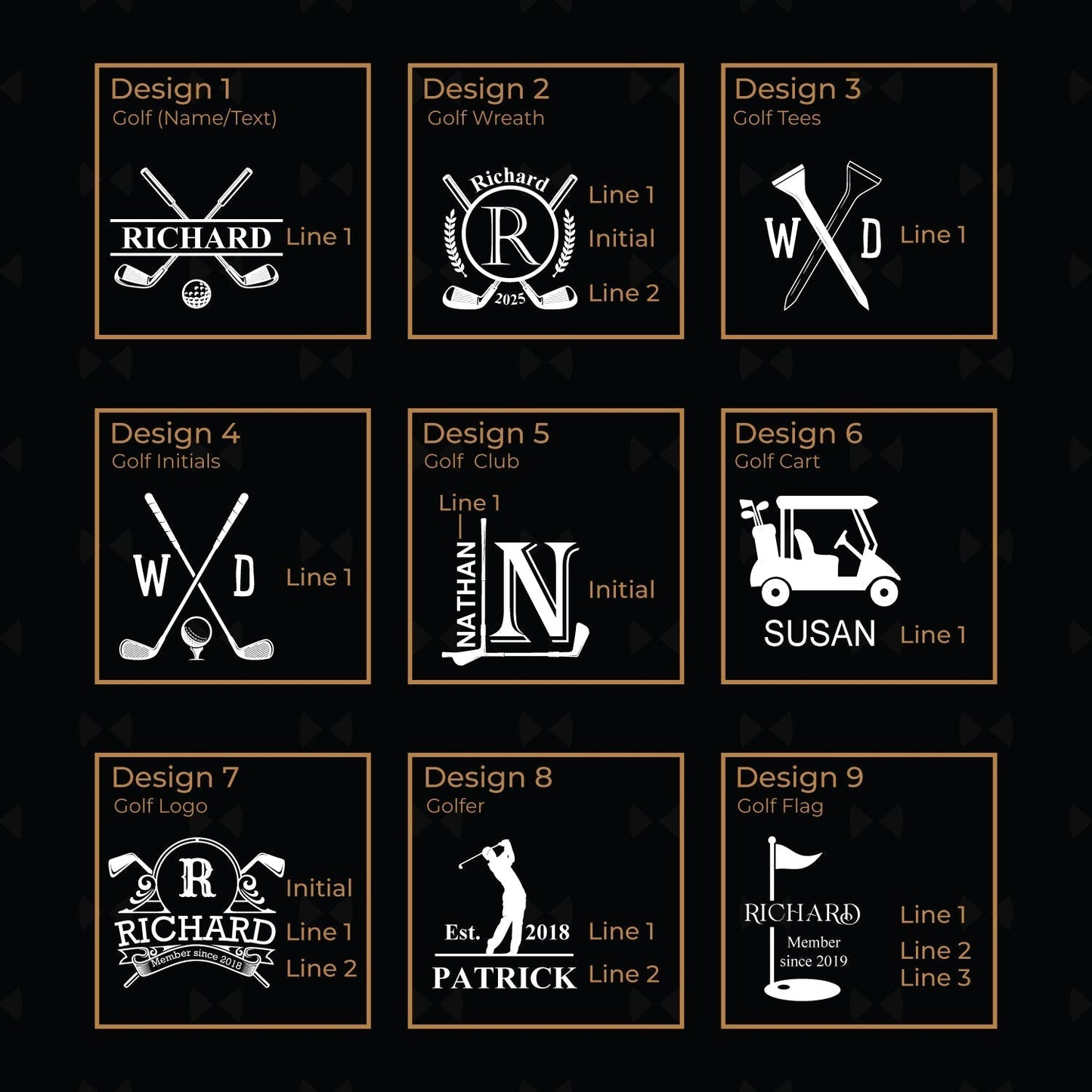 Golf Personalized Square Whiskey Glass