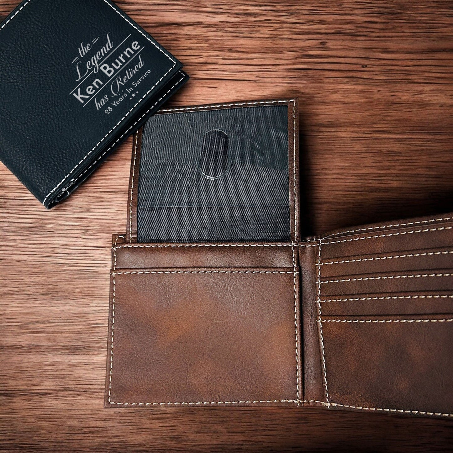 The Legend Has Retired Personalized Leather Bi-Fold Wallet