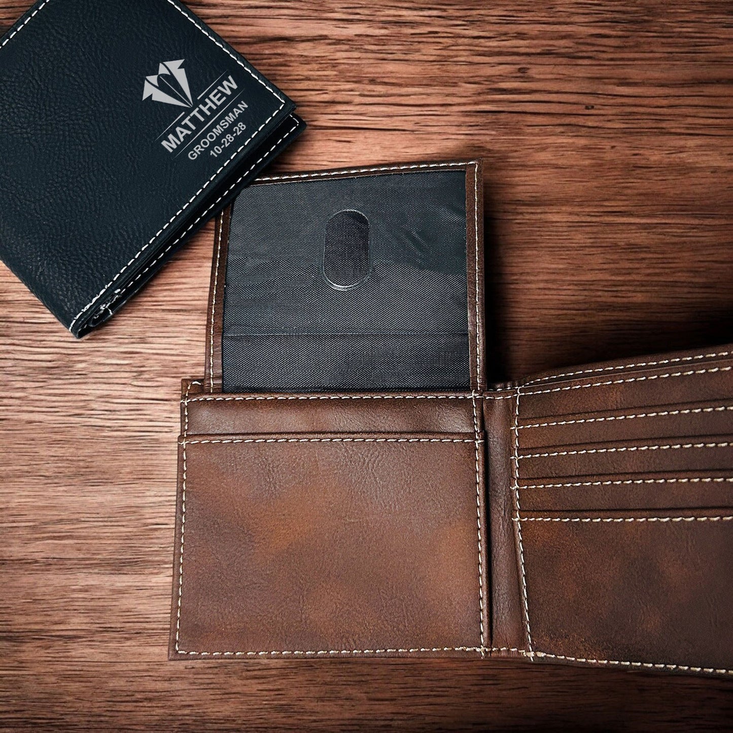 Groomsmen Personalized Leather Bi-Fold Wallet
