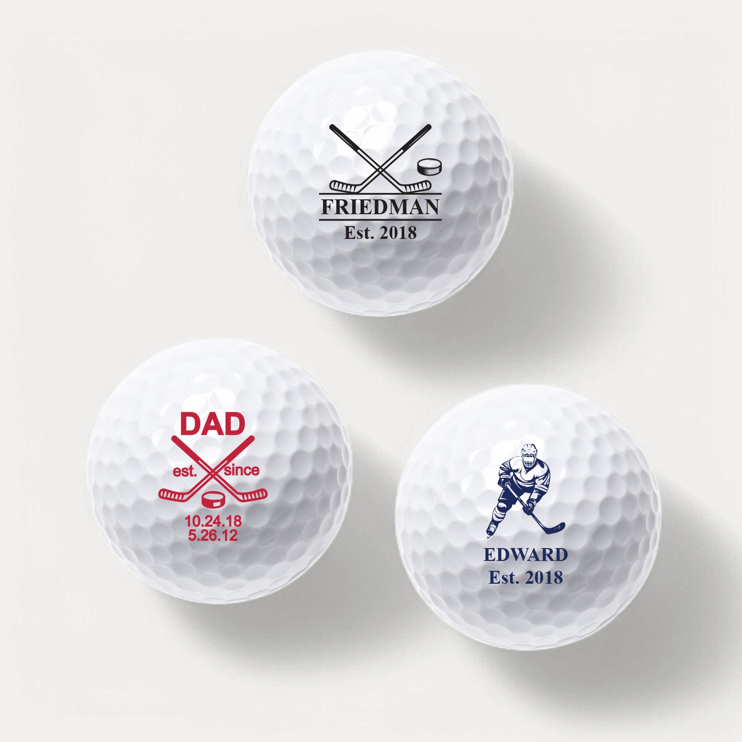 Hockey Personalized Golf Ball Gift Set