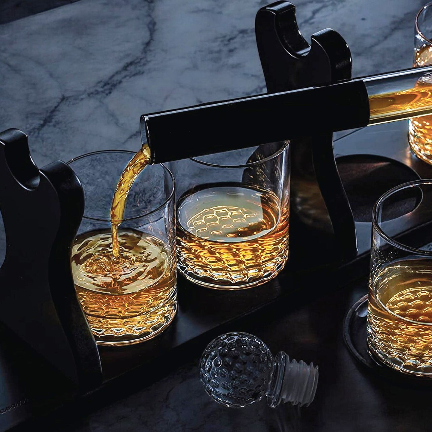 Golf Club Whiskey Decanter with Golf Glasses Gift Set