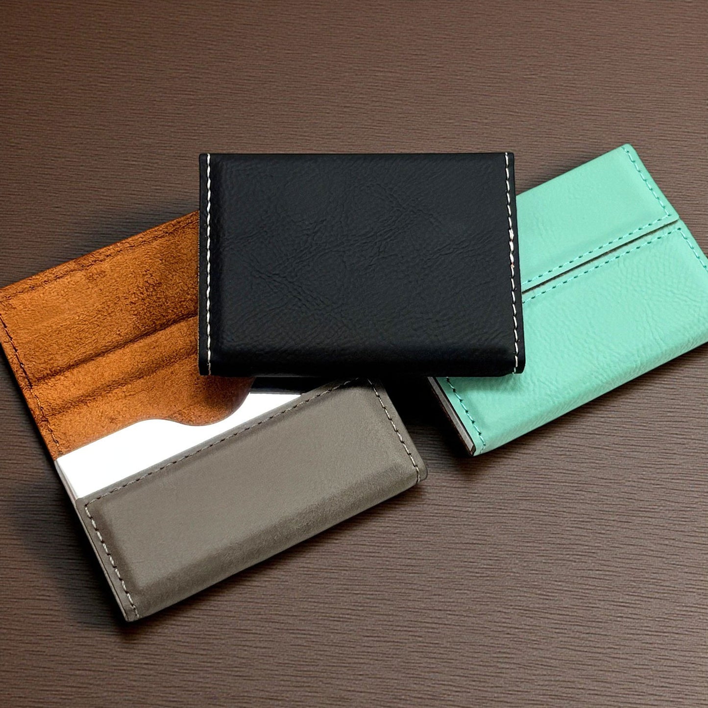 Signature Personalized Leather Business Card Case