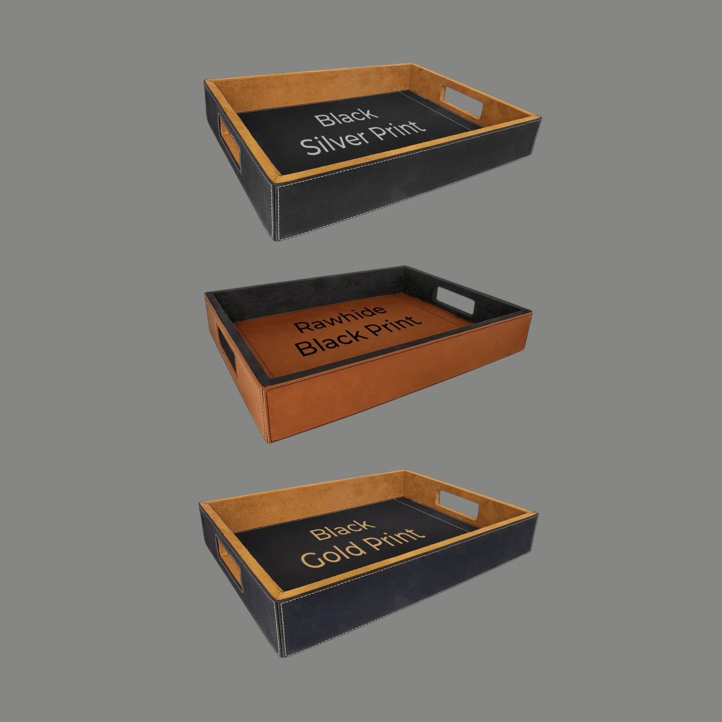 Patriotic Military Personalized Rectangle Leather Serving Tray