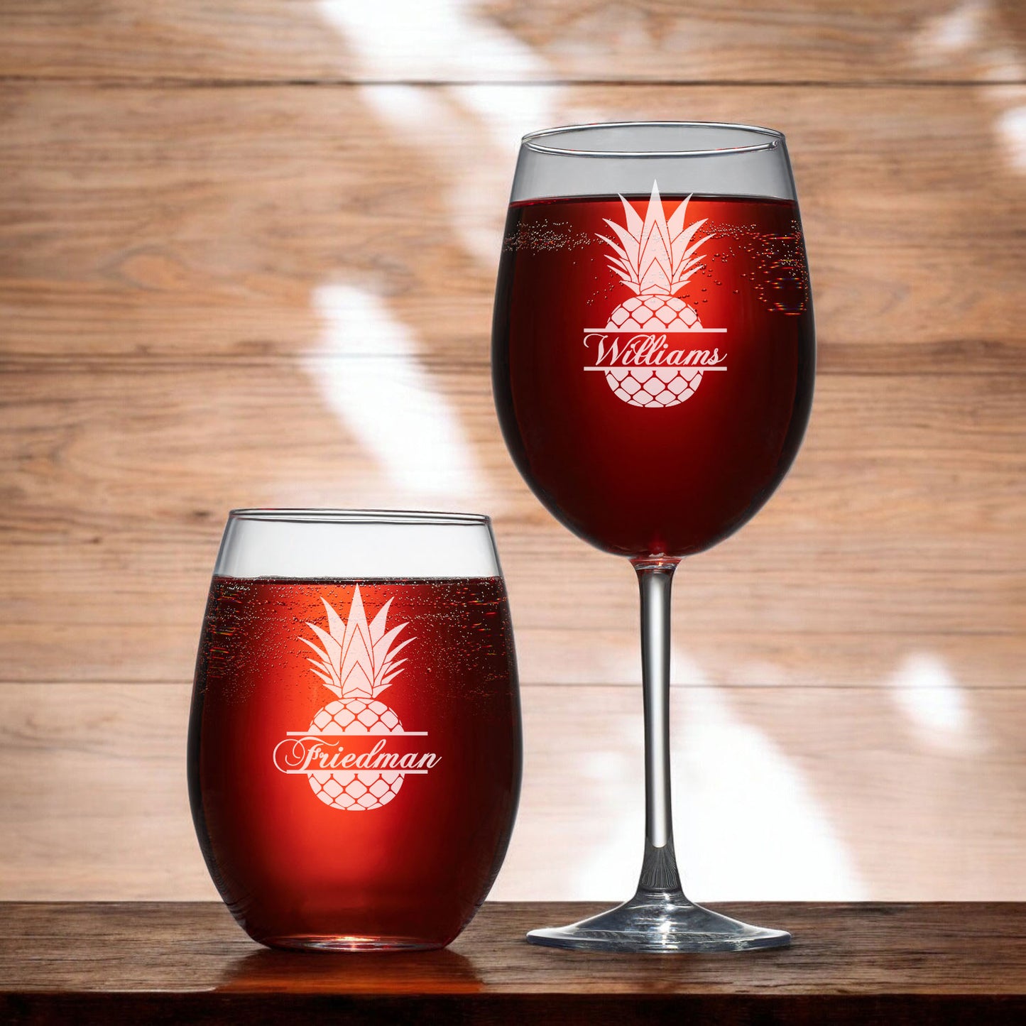 Pineapple Personalized Wine Glass