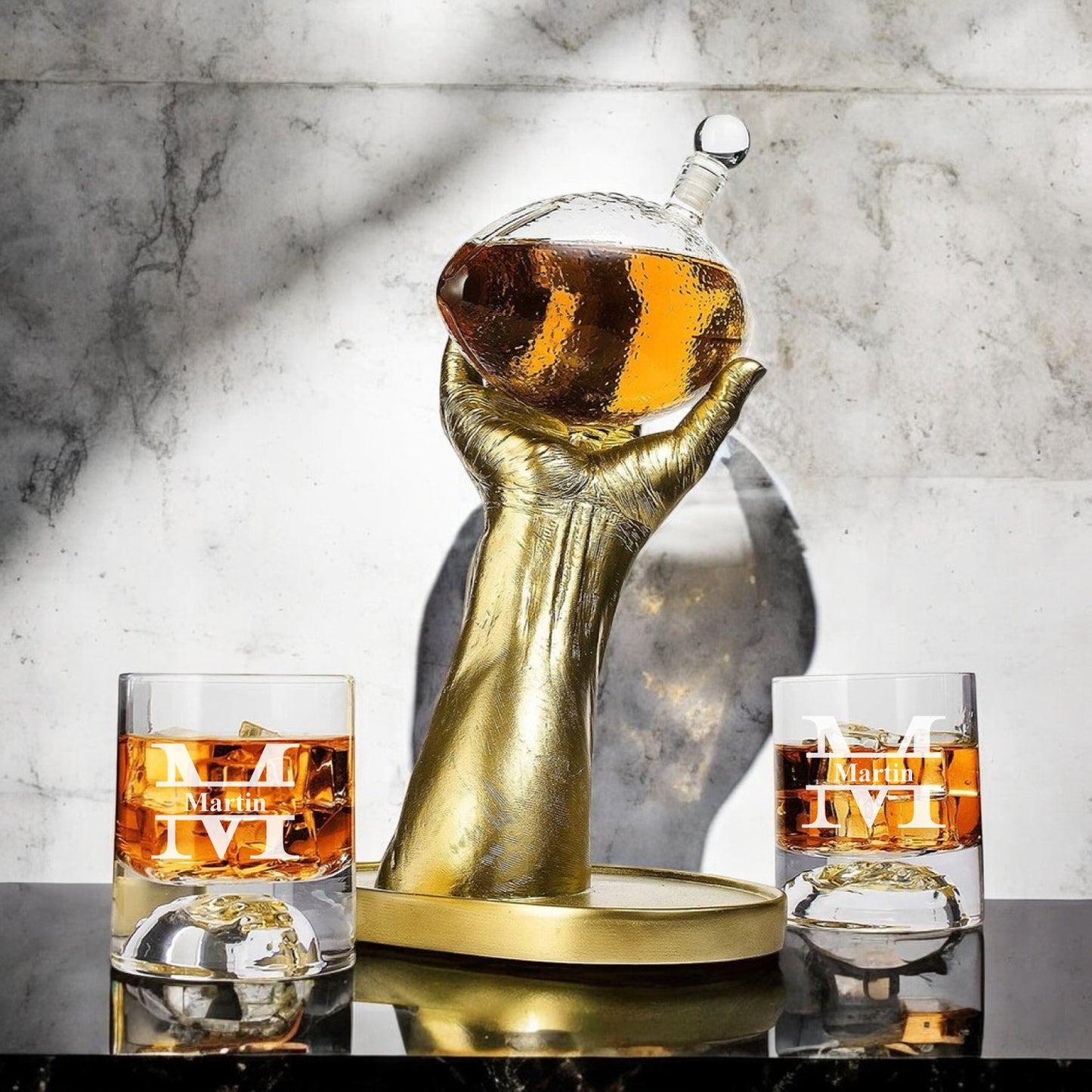Football Whiskey Decanter with Glasses Gift Set