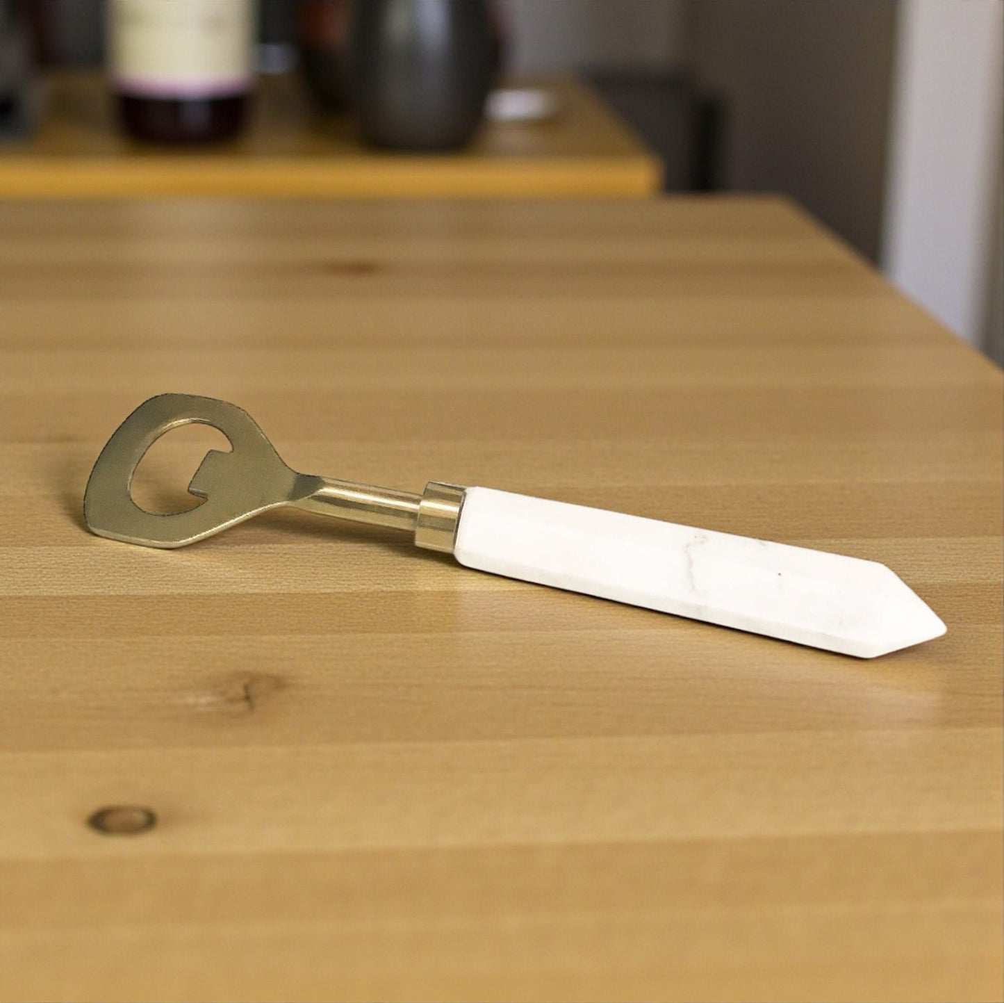 Classic White Marble Bottle Opener