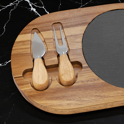 Godmother Personalized Oval Slate & Wood Cheese Board