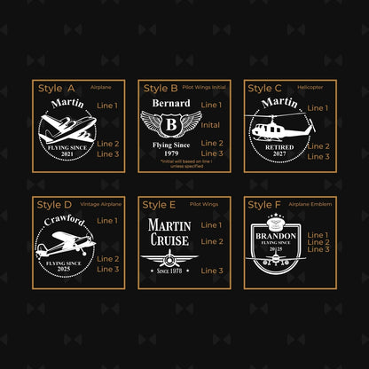 Aviator Pilot Personalized Square Whiskey Glass