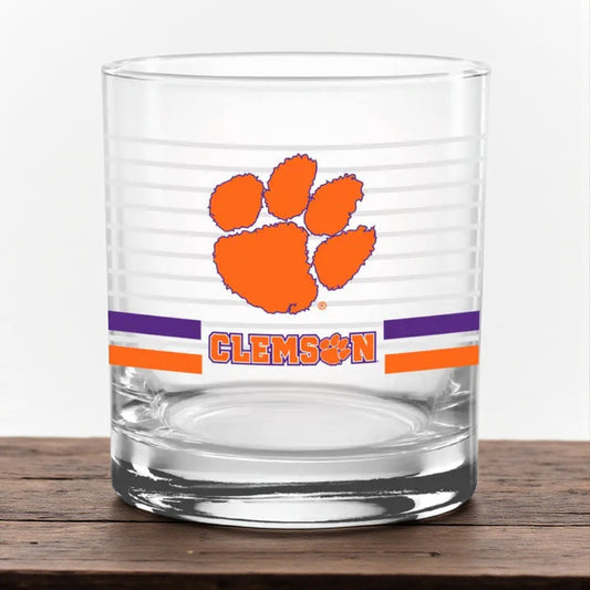 Clemson Tigers Ring Rocks Glass Set - 2pc