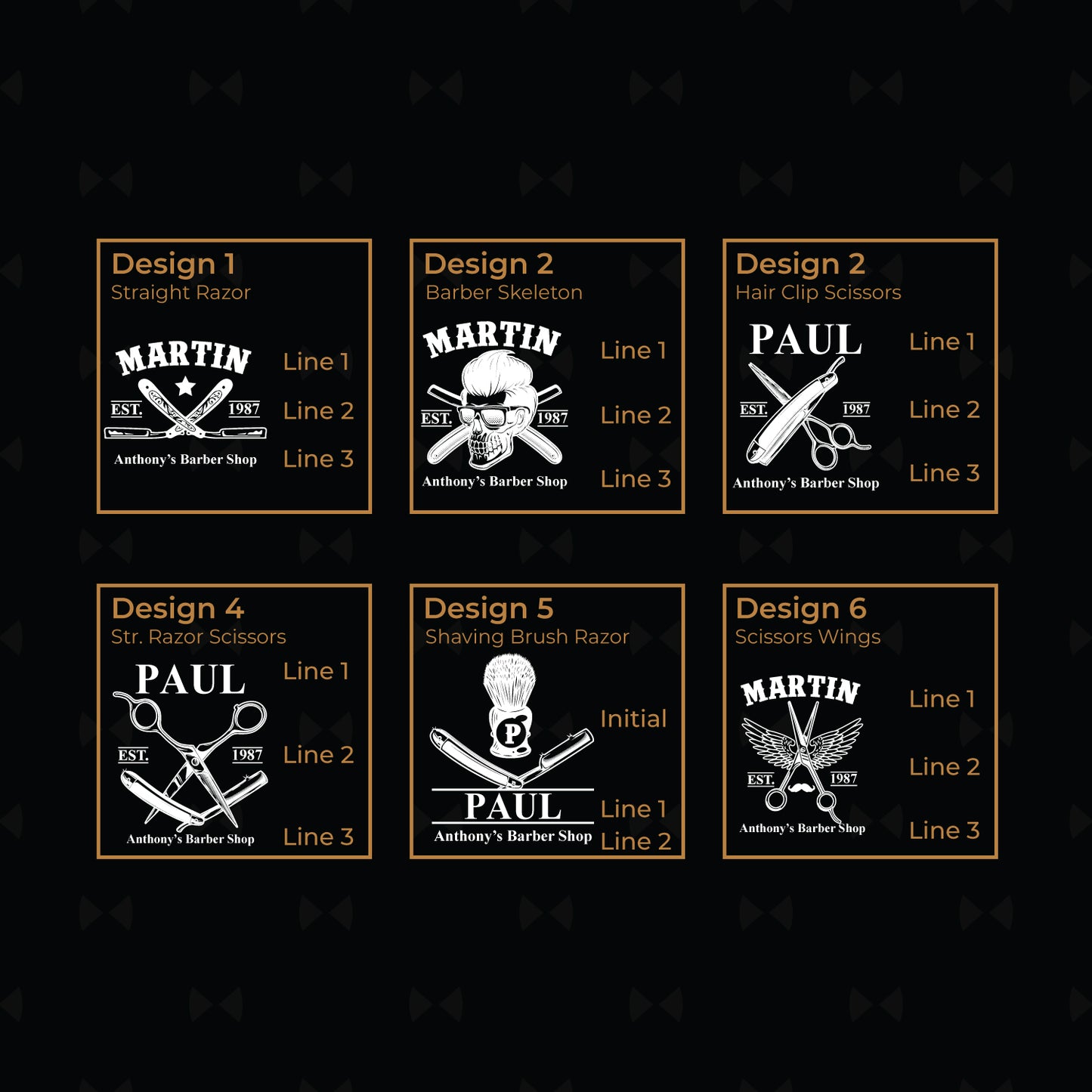 Barber Personalized Slate Coasters, Set of 4