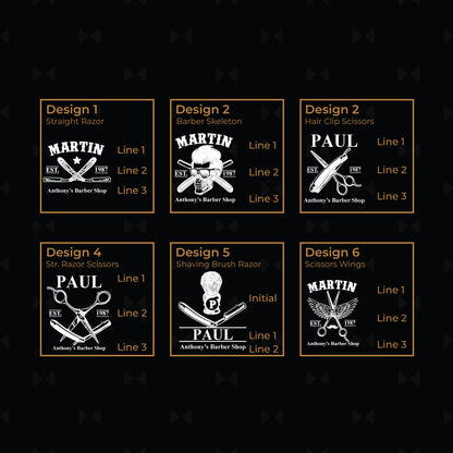 Barber Personalized Slate Coasters, Set of 4