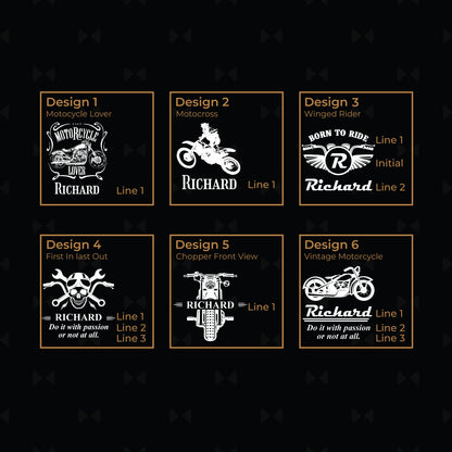 Motorcycle Rider Personalized 50 Caliber Ammo Box with Pint Glasses Set - 3pc
