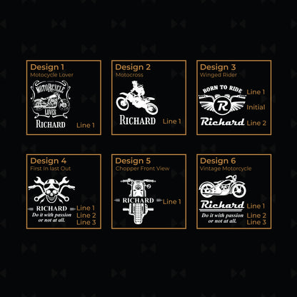 Motorcycle Rider Personalized Wooden 6-Slot Watch Box