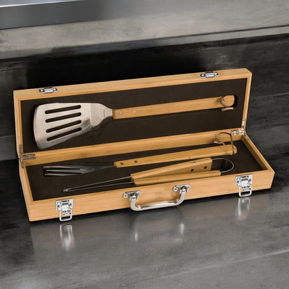 Godmother Personalized Bamboo Barbeque Tools Gift Set