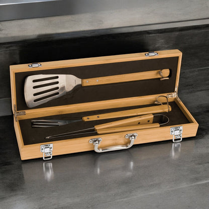 Godfather Padrino Personalized Bamboo Barbeque Tools Gift Set